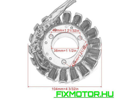Generátor állórész Suzuki GSXR600 GSXR750 GSXR1000 2001 2002 2003 2004 31401-40F00 GSR GSX-R GSXR 600 750 1000