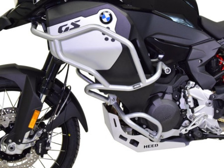 Bukócső Bunker szett BMW F 900 GS Adventure (2024-től), ezüst + csúszkák bukócsőhöz