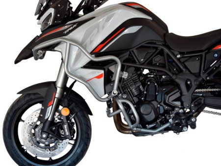 Bukócső Bunker szett Benelli TRK 702 / 702X, ezüst + csúszkák bukócsőhöz