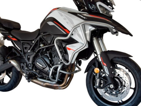 Bukócső Bunker szett Benelli TRK 702 / 702X, ezüst + csúszkák bukócsőhöz