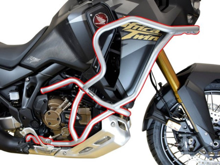 Bukócső Bunker szett Honda CRF 1100 Africa Twin Adventure Sports DCT (2024-től), ezüst + csúszkák bukócsőhöz