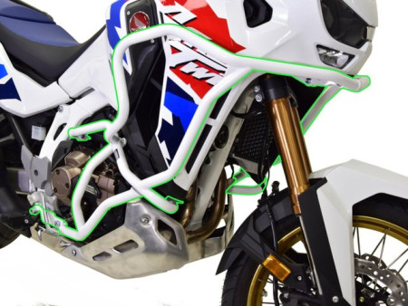 Bukócső Bunker szett Honda CRF 1100 Africa Twin Adventure Sports DCT (2024-től), fehér + csúszkák bukócsőhöz