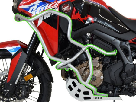Bukócső Bunker szett Honda CRF 1100 Africa Twin DCT (2024-től), ezüst + csúszkák bukócsőhöz