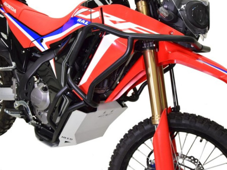 Bukócső Bunker szett Honda CRF 300 Rally, fekete + nyers alumínium motorvédő