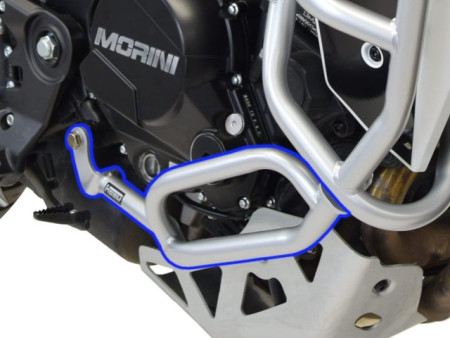 Bukócső MOTO MORINI X-CAPE 650, alsó, ezüst