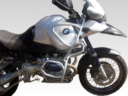 Bukócső BMW R 1150 GS Adventure (2001-2005), Full Bunker ezüst + csúszkák bukócsőhöz