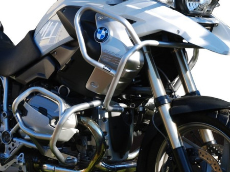 Bukócső BMW R 1200 GS (2008-2012), Full Bunker ezüst + csúszkák bukócsőhöz