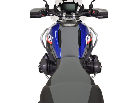 Bukócső BMW R 1300 GS, felső és alsó Basic, ezüst + csúszkák bukócsőhöz