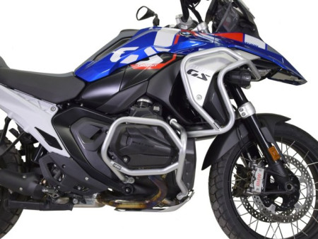 Bukócső BMW R 1300 GS, felső és alsó Bunker, ezüst + csúszkák bukócsőhöz