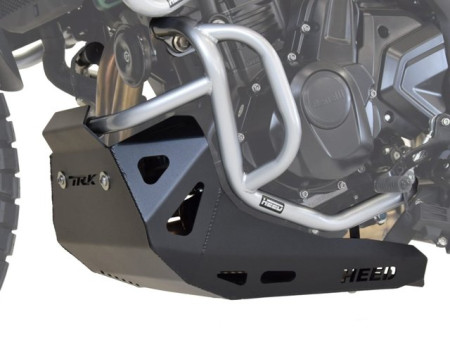 Bukócső Benelli TRK 702 / 702X, alsó ezüst + acél fekete motorvédő