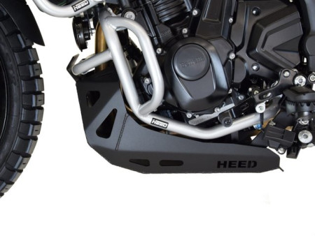 Bukócső Benelli TRK 702 / 702X, alsó ezüst + acél fekete motorvédő