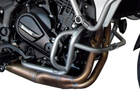 Bukócső Benelli TRK 702 / 702X, alsó ezüst + acél fekete motorvédő