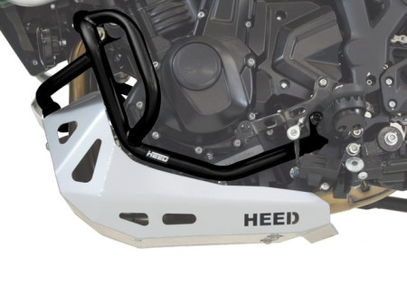 Bukócső Benelli TRK 702 / 702X, alsó fekete + acél ezüst motorvédő