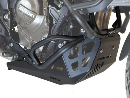 Szett Suzuki V-Strom 800 SE / V-Strom 800 DE, alsó bukócső + alumínium fekete motorvédő