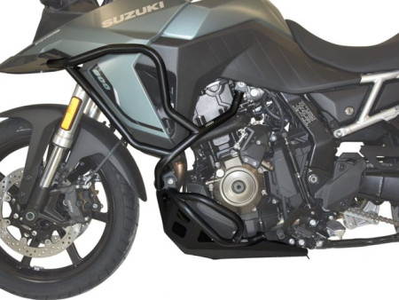 Szett Suzuki V-Strom 800 SE / V-Strom 800 DE, felső és alsó bukócső + alumínium fekete motorvédő