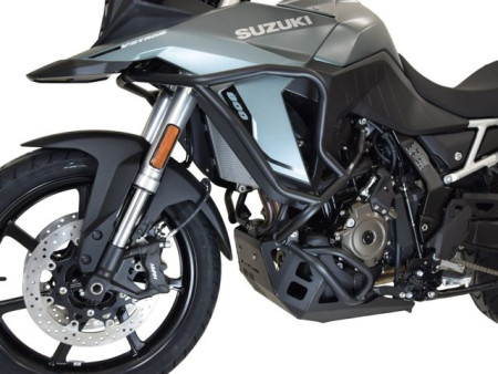 Szett Suzuki V-Strom 800 SE / V-Strom 800 DE, felső és alsó bukócső + alumínium fekete motorvédő